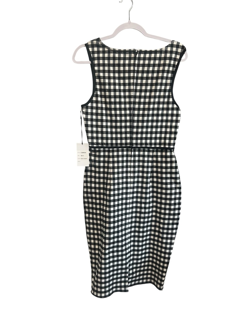 Unique Vintage Gingham Black And White Midi Dress Size Medium New With Tags — image 4 of 8